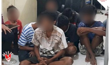 Petugas-Bubarkan-Balap-Liar-Ditengah-Wabah,-Amankan-4-Motor-dan-7-Remaja