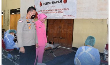 Jelang-HUT-Bhayangkara-Ke-75,-Polres-Manggarai-Barat-Gelar-Donor-Darah-Massal