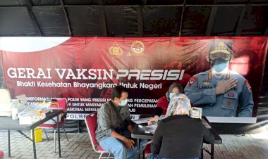 Polri-Dirikan-Gerai-Vaksin-Presisi-di-Polres-Polsek,-Gratis-dan-Tanpa-Syarat-KTP-Domisili