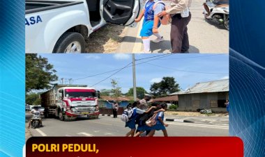 Polri-Peduli:-Satuan-Lalu-Lintas-Polres-Mabar-Jemput-dan-Mengantar-Anak-SDN-2-ke-Rumah