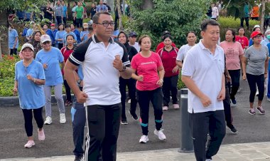 Sambut-Asean-Summit,-Kapolres-Bersama-Forkompinda-Mabar-Olahraga-Bersama