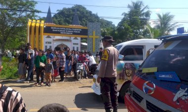 Bhabinkamtibmas-Desa-Golo-Bilas,-Amankan-Ibadah-Minggu-di-Gereja-Katolik-Stasi-Marombok