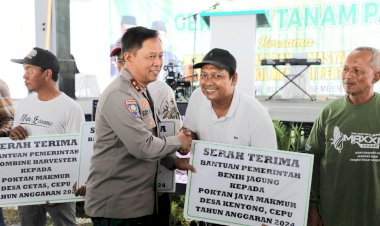 Gugus-Tugas-Ketahanan-Pangan-Polri-Tanam-Padi-Serentak,-Cetak-10-Ribu-Hektare-Sawah