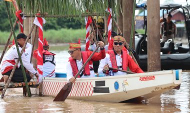 Lomba-Besei-Kambe-di-Polda-Kalteng,-Sarana-Lestarikan-Budaya-Lokal-Dimomentum-Hari-Bhayangkara-ke-79