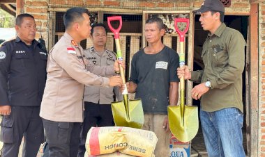 Respons-Cepat-Gempa-M-7,7:-Polres-Mabar-Bawa-Bantuan-Semen,-Pasir,-dan-Sembako-Langsung-ke-Rumah-Penyintas
