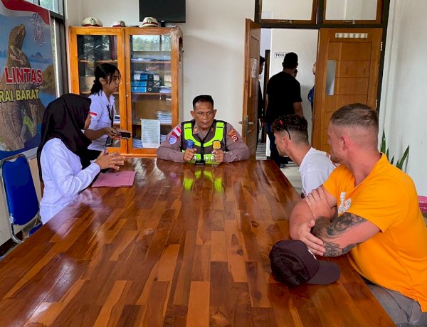 Polisi Bersama Imigrasi Amankan Dua Turis Asing Terlibat Aksi Freestyle di Jalanan Labuan Bajo