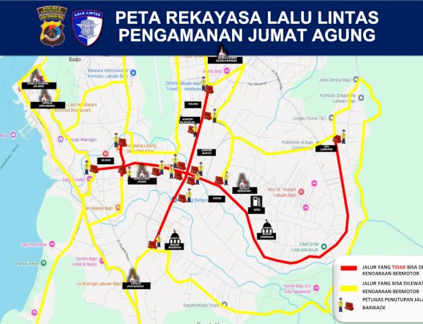 Labuan Bajo 'Hening': Polisi Terapkan Rekayasa Lalu Lintas Besar-besaran Jelang Prosesi Jalan Salib 2026