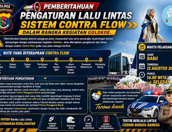 Pawai Festival Golo Koe 2026, Polres Manggarai Barat Terapkan Sistem Contra Flow di 8 Titik Vital Labuan Bajo