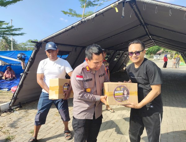 Jaga Moril dan Keselamatan Keluarga Bhayangkara, Kapolres Manggarai Barat Serahkan Tali Asih Pasca-Gempa