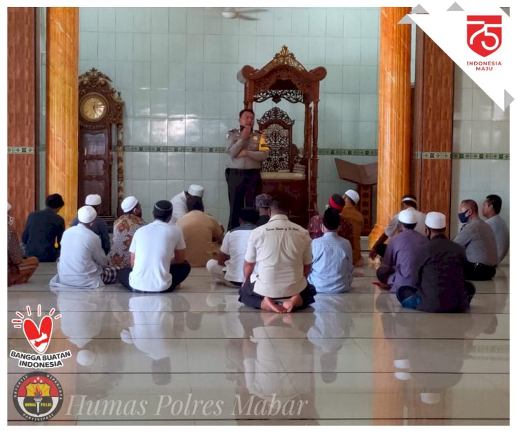 Beri Himbauan di Masjid, Waka Polres Mabar Ajak Masyarakat Jaga Kamtibmas dan Ikuti Protokol Kesehatan