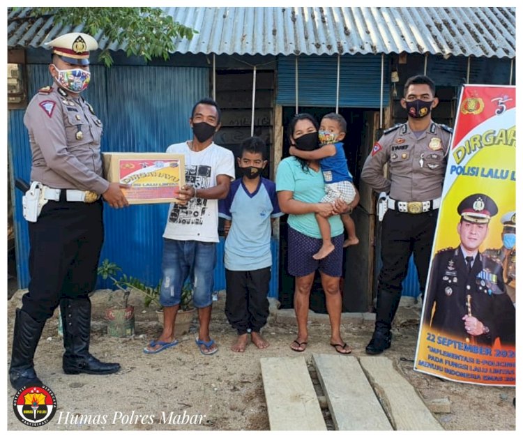 Peringati Dirgahayu Ke-65 Polantas, Sat Lantas Polres Manggarai Barat Baksos ke Masyarakat Kurang Mampu