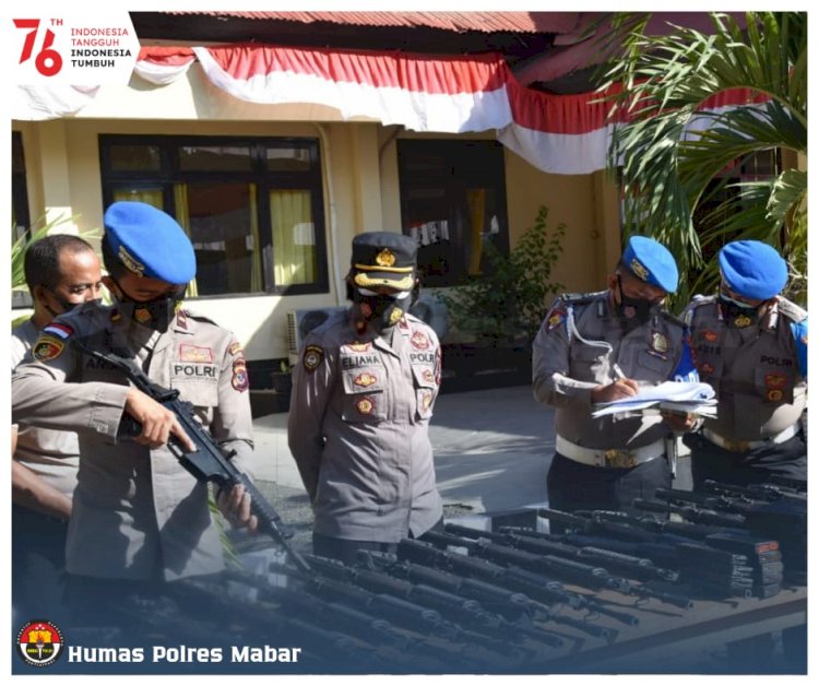 Antisipasi Penyalahgunaan Senpi, Propam Cek Senpi Anggota Polres Manggarai Barat