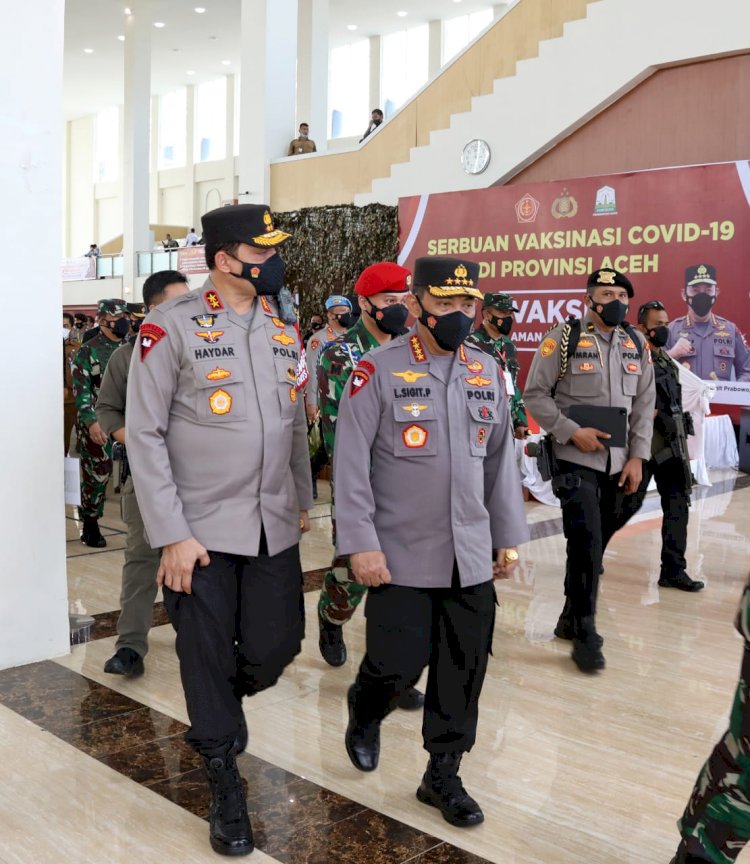 Akselerasi Vaksinasi di Aceh, Kapolri Minta TNI-Polri Sinergi dengan Tokoh Agama dan Adat