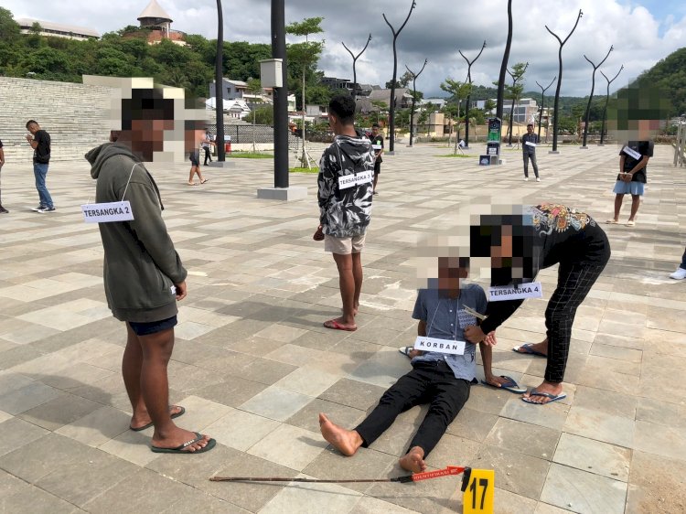 Polres Mabar  Gelar Rekonstruksi Kasus Pengeroyokan di Waterfront City Labuan Bajo, 25 Adegan di Peragakan