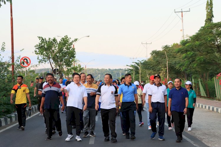 Jalin Sinergitas, Polisi Gelar Olahraga Bersama TNI dan Pemda Manggarai Barat