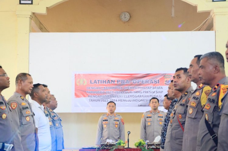 Gelar Latpraops Mantap Brata, Polres Mabar Siap Mengamankan Pemilu Tahun 2024