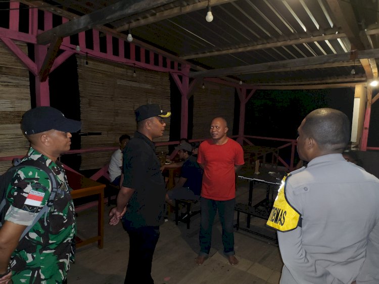 Malam Minggu, TNI-Polri Bersama Pemdes Batu Cermin Laksanakan Patroli Gabungan