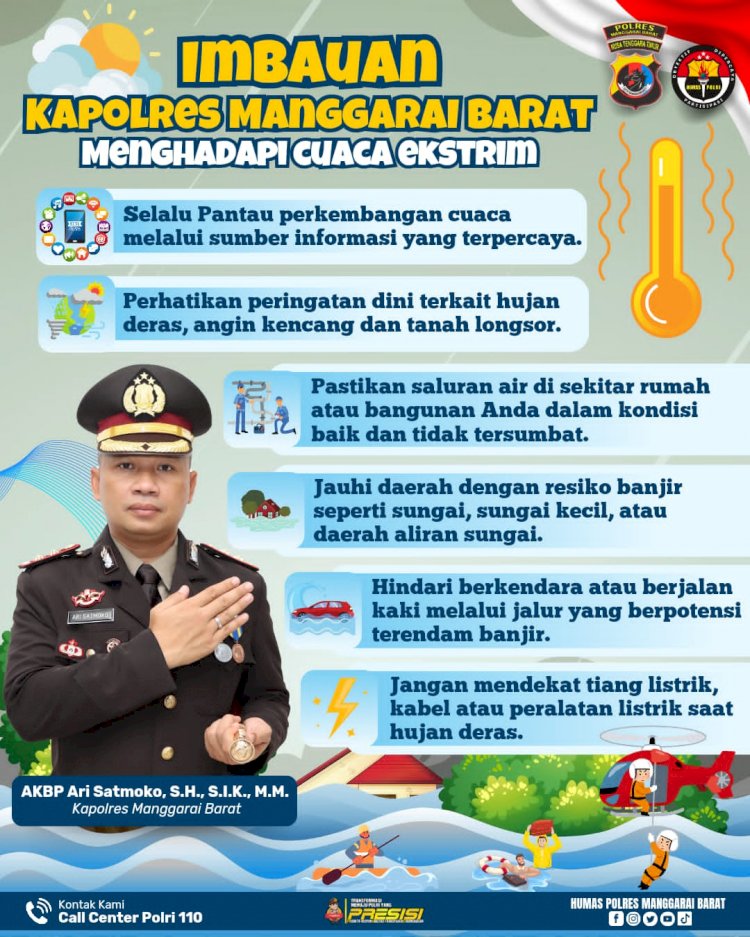 Waspada Cuaca Ekstrim, Ini Imbauan Kapolres Manggarai Barat