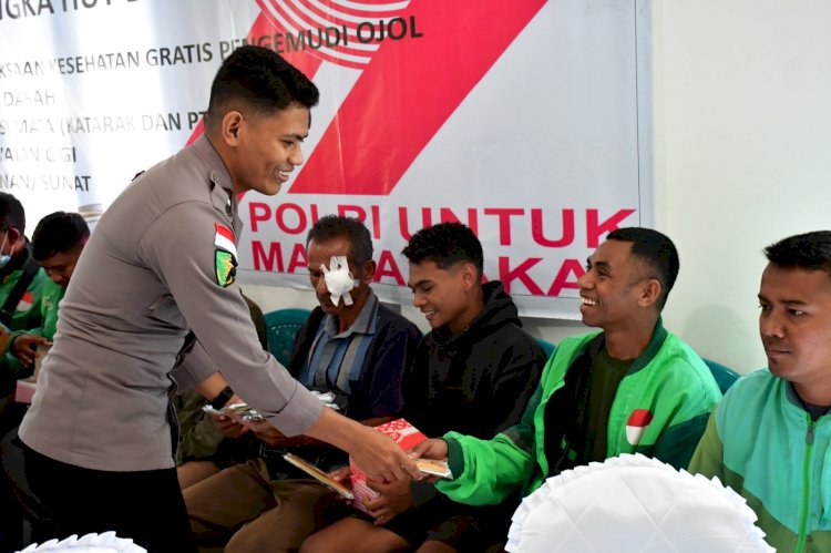 Humanis dan Dekat dengan Rakyat, Polda NTT Layani Kesehatan Ojek Online Jelang Hari Bhayangkara