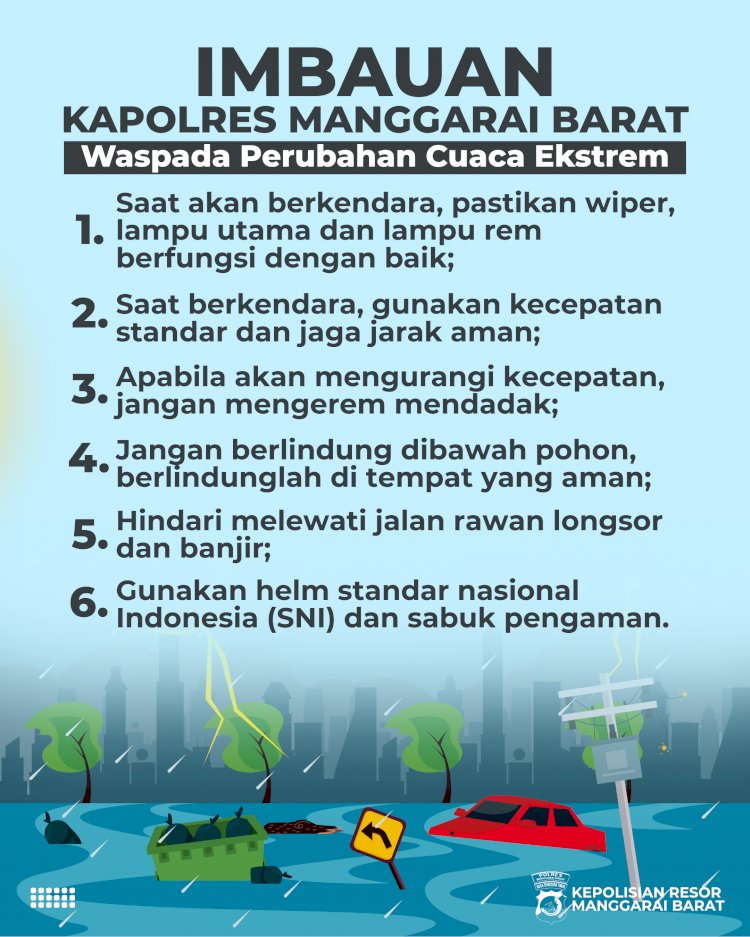 Kapolres Mabar Imbau Pengendara Waspadai Perubahan Cuaca Ekstrem di Labuan Bajo