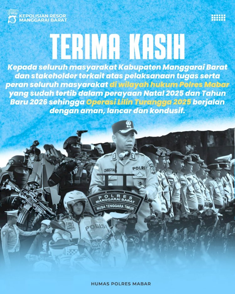 Perayaan Nataru Berjalan Aman, Kapolres Manggarai Barat Ucapkan Terima Kasih