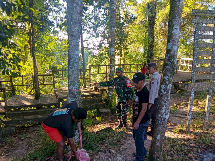 Jamin 'Safety Tourism', Tim Gabungan TNI-Polri dan Pemcam Boleng Tutup Sementara Wisata Sano Limbung