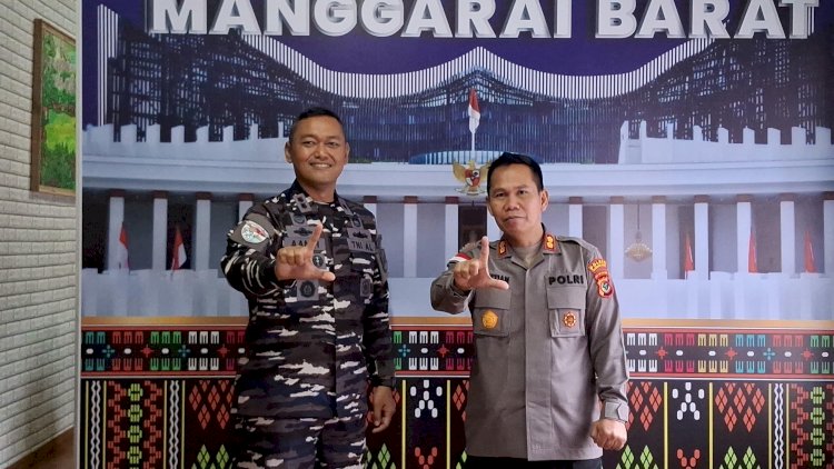 Perkokoh Keamanan Labuan Bajo, Kapolres Mabar Sambut Kunjungan Perdana Danlanal Baru