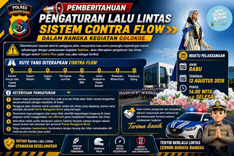 Pawai Festival Golo Koe 2026, Polres Manggarai Barat Terapkan Sistem Contra Flow di 8 Titik Vital Labuan Bajo