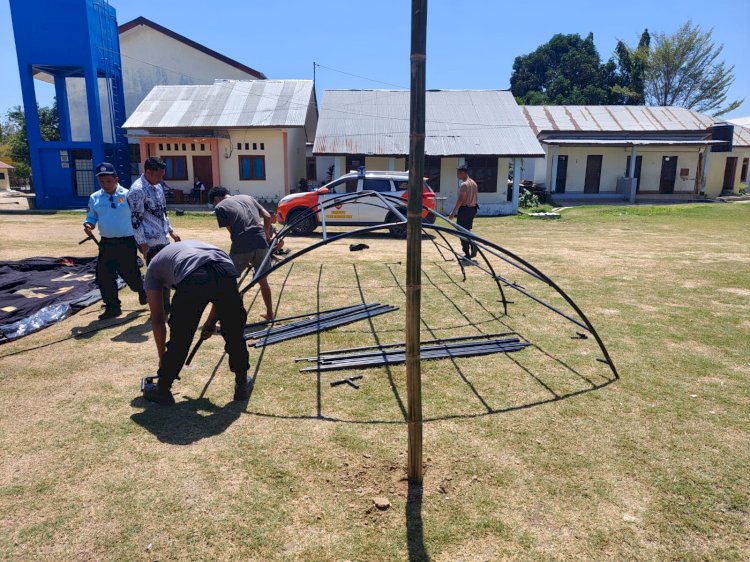 Tindak Lanjuti Arahan Kapolda NTT, Polres Mabar Dirikan Tenda Darurat di Asrama Sta. Yosefa Labuan Bajo