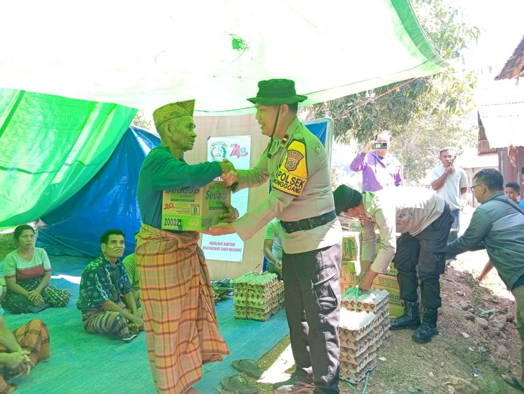 Gandeng GBI Peduli, Polisi Salurkan Logistik dan Dampingi Warga Terdampak Gempa di Dua Desa