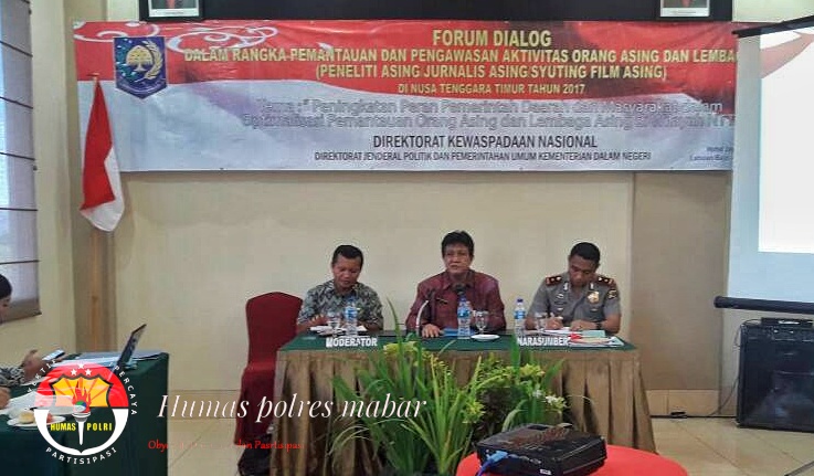 Wakapolres Mabar Hadir Sebagai Narasumber pada Kegiatan Forum Dialog Tentang Pengawasan Orang Asing  Yang diselenggarakan oleh Direktorat Kewaspadaan Nasional