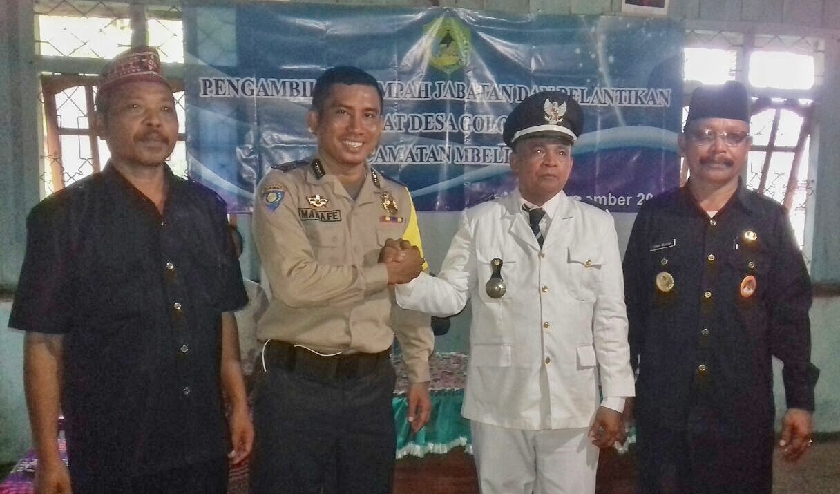 Bhabinkamtibmas Desa Watu Wanka hadiri pelantikan penjabat Desa Golo Ndoal