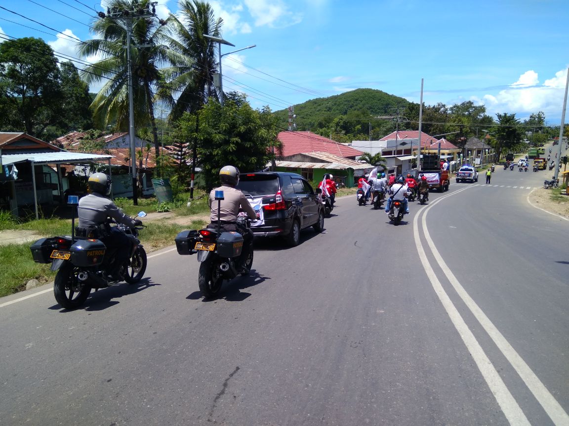 Polres Mabar lakukan pengamanan dan pengawalan pawai konfoi kendaran dari Partai PSI