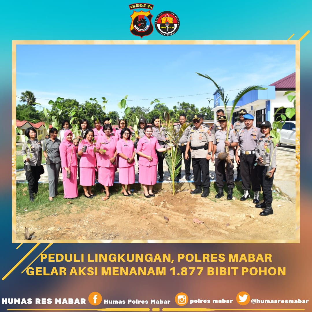 Peduli Lingkungan, Polres Mabar Gelar Aksi Menanam 1.877 Bibit Pohon