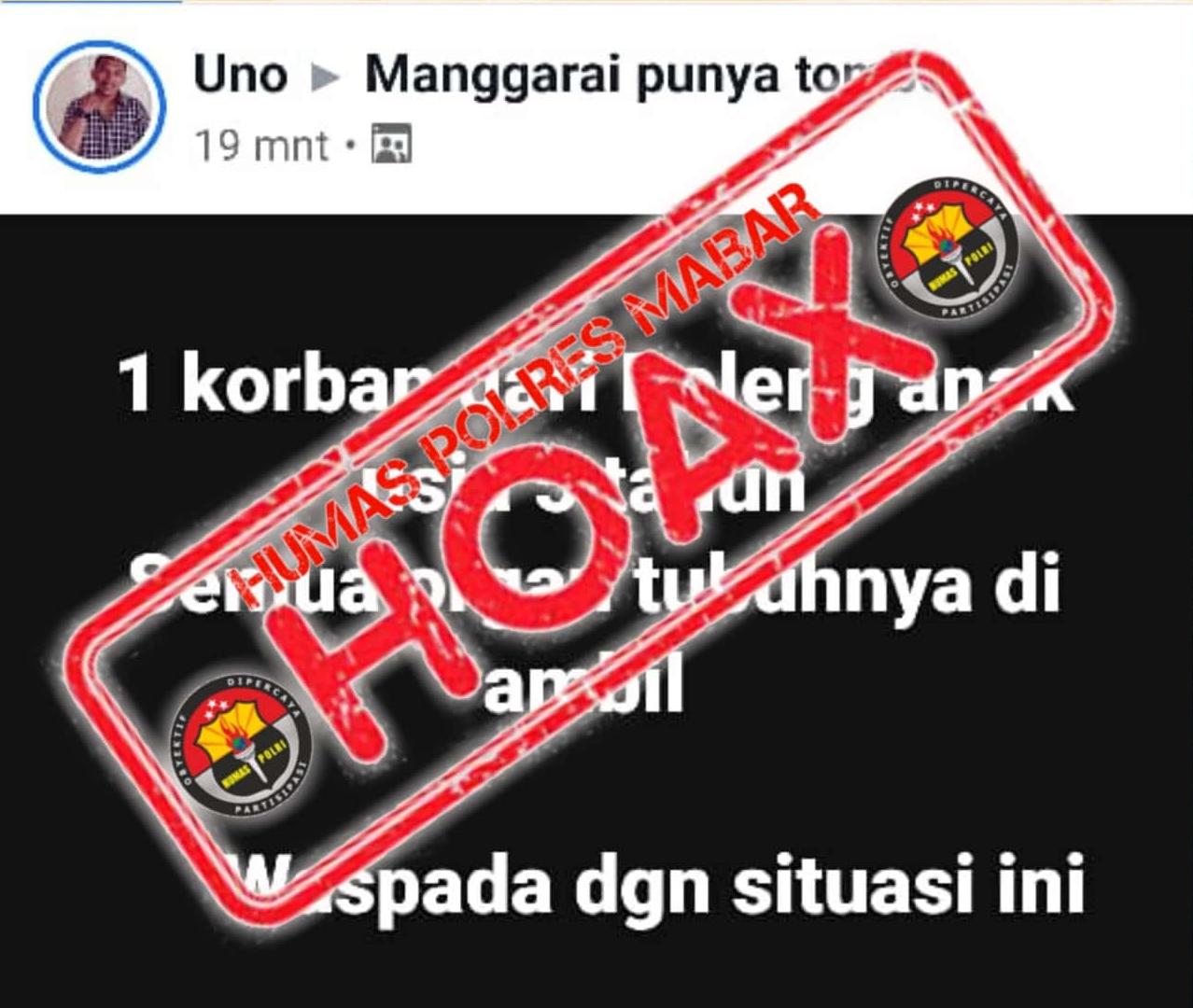 Polsek Kuwus Tangkap Pelaku Penyebar Berita Hoax Hilangnya Organ Tubuh Seorang Anak di Boleng